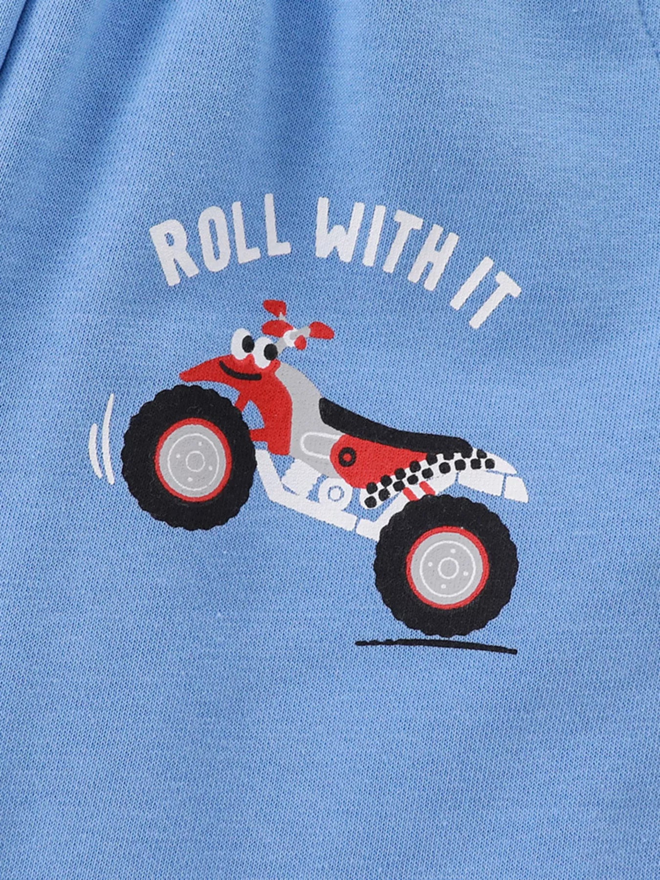 Children's Cartoon ATV Print Tee and Shorts Set - Farnelli