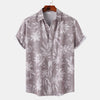 Men's Print Short Sleeve Button-Up Shirt - Mocha