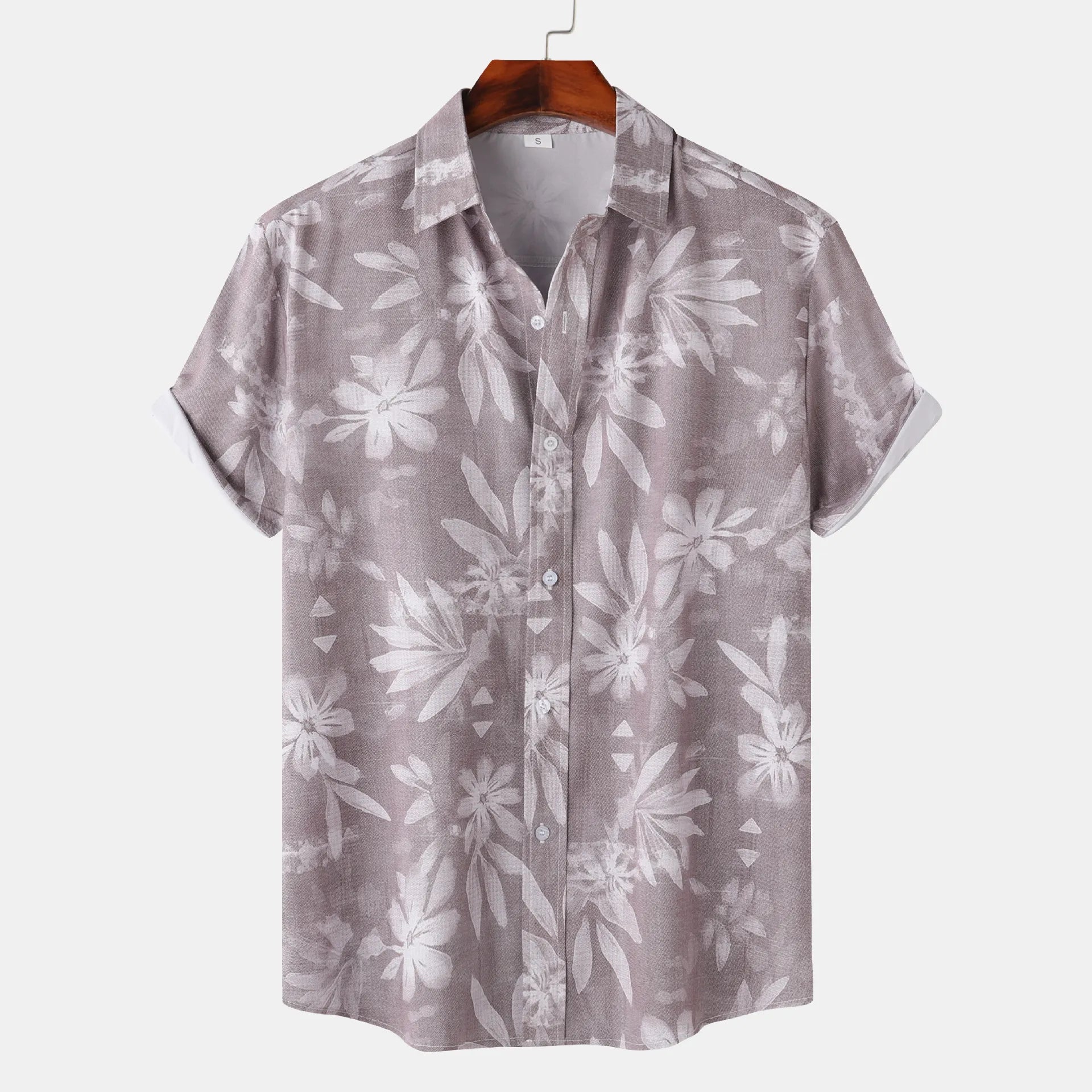 Men's Print Short Sleeve Button-Up Shirt - Farnelli