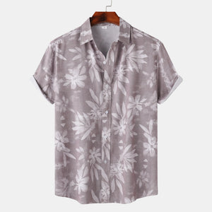 Men's Print Short Sleeve Button-Up Shirt - Farnelli