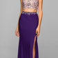 Juliet 595 Sexy Front Slit 2-Piece Dress Beads Illusion Neck