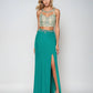 Juliet 595 Sexy Front Slit 2-Piece Dress Beads Illusion Neck