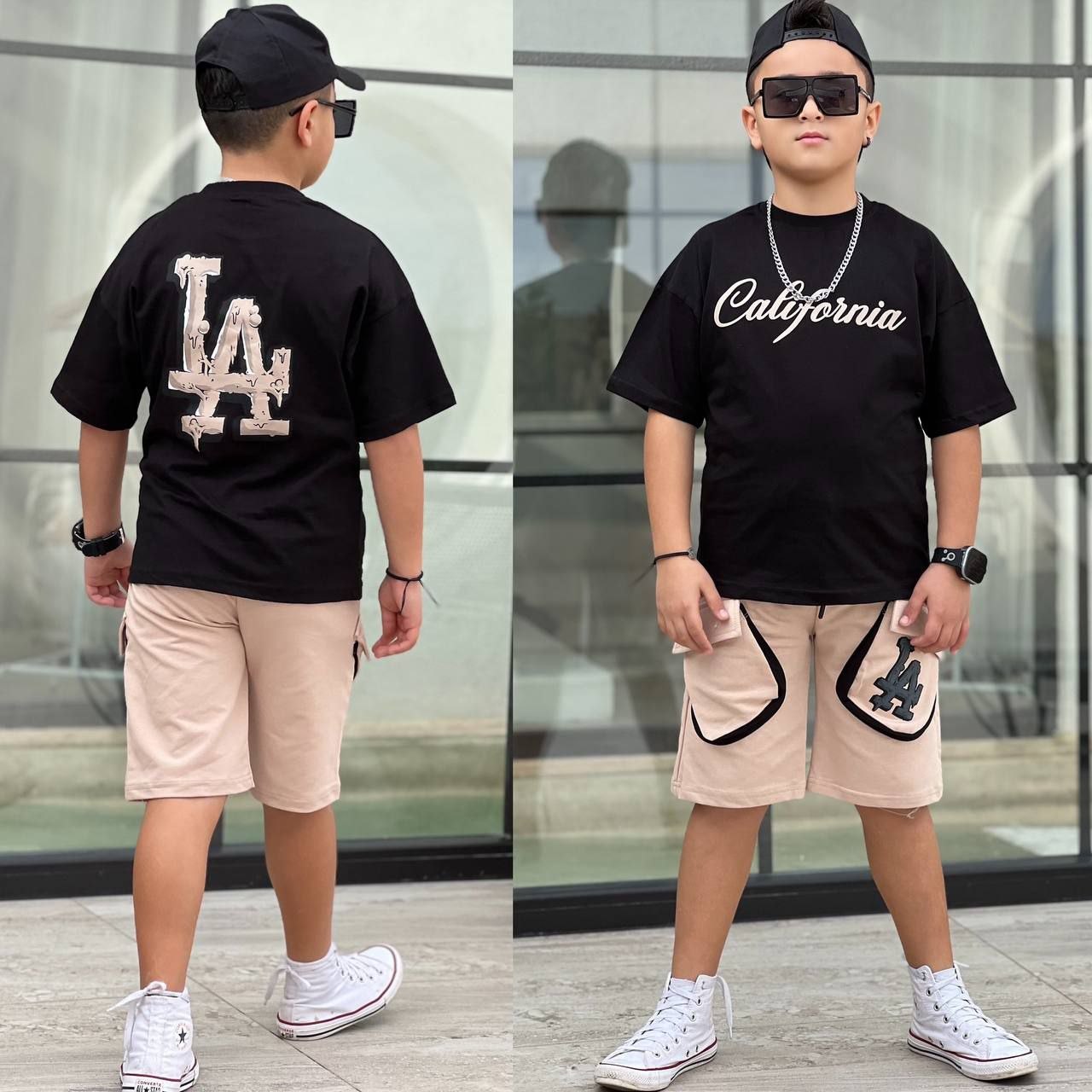 California Boy Shorts Set & Hat-1