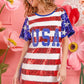 BiBi American Flag Theme Usa Print Sequin Dress - Farnelli