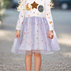 Children's Polka Dot Long Sleeve Tulle Dress - White