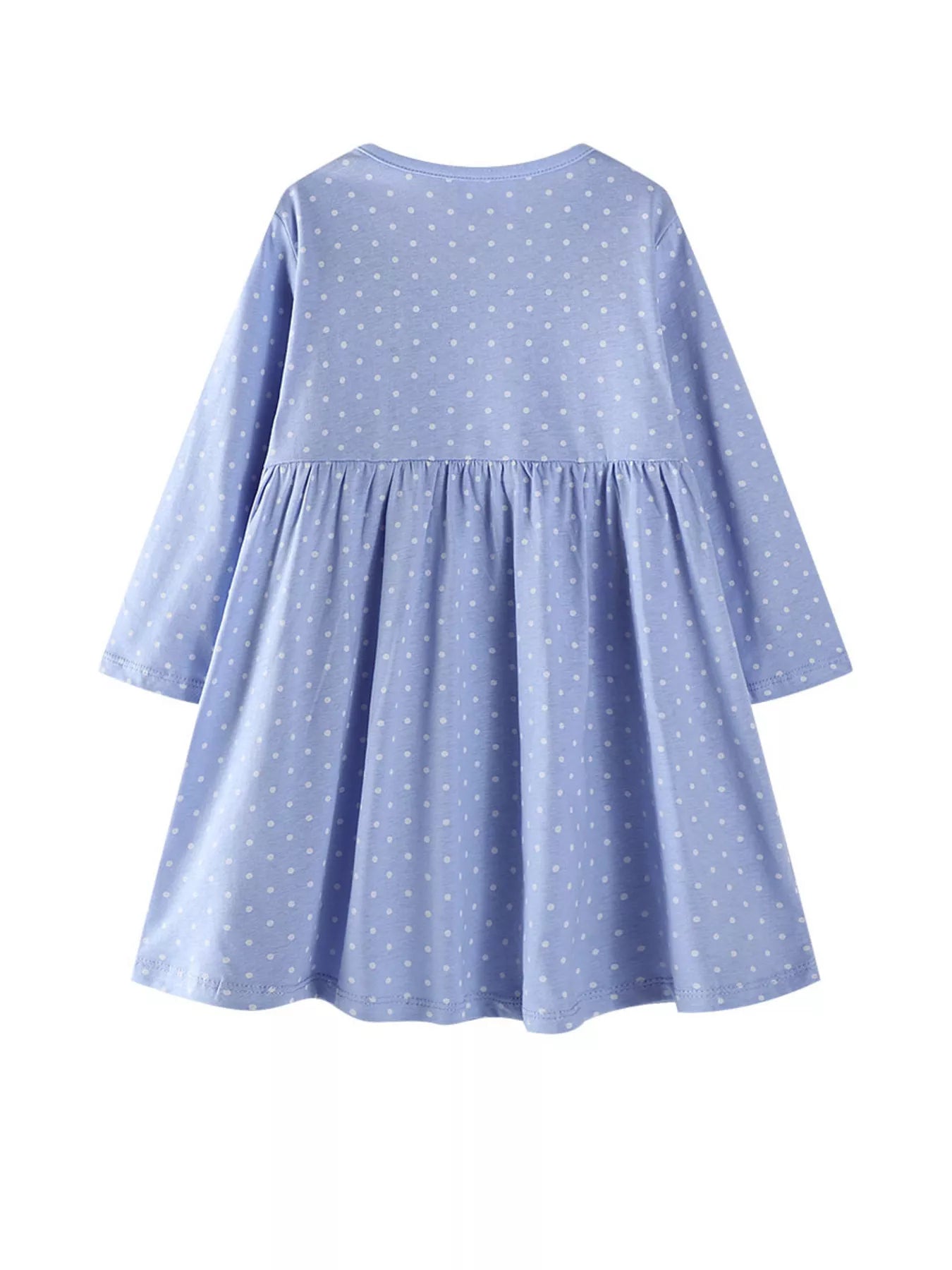 Children's Cute Bunny Embroidered Polka Dot Dress - Farnelli