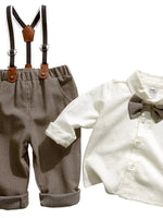 Children's Button Up Shirt and Overall Set - Farnelli