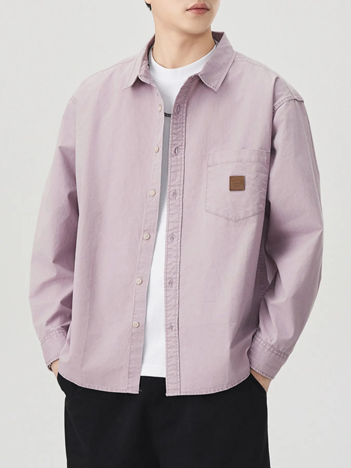 Men's Plus Size Button Up Long Sleeve Shirt - Farnelli