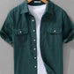 Men's Plus Size Button Up Short Sleeve Shirt - Farnelli
