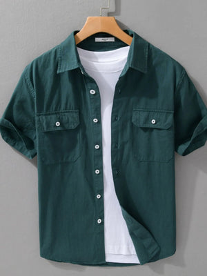 Men's Plus Size Button Up Short Sleeve Shirt - Farnelli