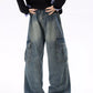 Men's Plus Size Wide-Leg Cargo Jeans - Farnelli