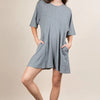 VERY J Mineral Washed Oversized Knit Comfy Romper - H Grey
