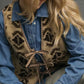 Umgee Mix Patterned Sherpa Tie-Front Vest - Farnelli