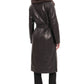 Genuine Leather Polar Fox Trim Coat