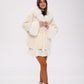 Pre-Order. Re-Stock Ships September 2026. Genuine Polar Fox Fur Wool Hooded Coat
