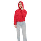 Studded Light Demi-Season Hooded Cropped Jacket in Red
