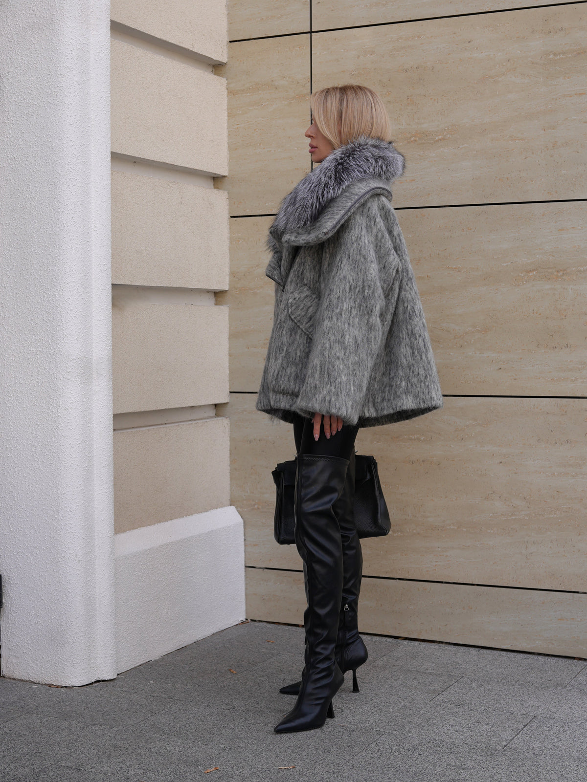 Alaska Outerwear Company Ares mohair parka with genuine fur trim and down fill