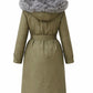 Genuine Silver Fox Fur Trim Rabbit Fur Insulated Parka