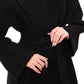 Leroy Classic Wraparound Wool Blend Overcoat in Black