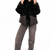 Montana Eco-Fur Down Coat in Black - Black