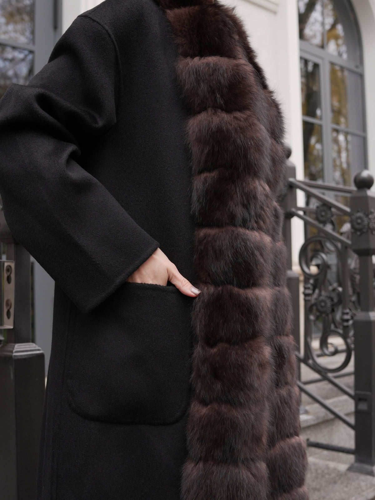 Brackley genuine polar fox fur double-face coat by Alaska Outerwear Company