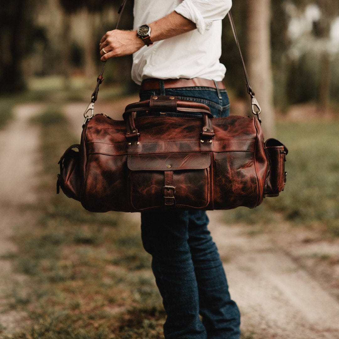 Tony Rosato Classy Leather Bags duffel bag in a structured design