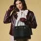 Patrizia (black) - Italian calf leather women's handbag (with shoulder strap)