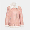 Women’s Rose Blossom Shearling Leather Jacket - -