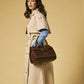 Oriana (brown) - Italian calf leather women's handbag (with shoulder strap)
