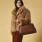 Cecilia (brown) - Italian calf leather women's handbag (with shoulder strap)