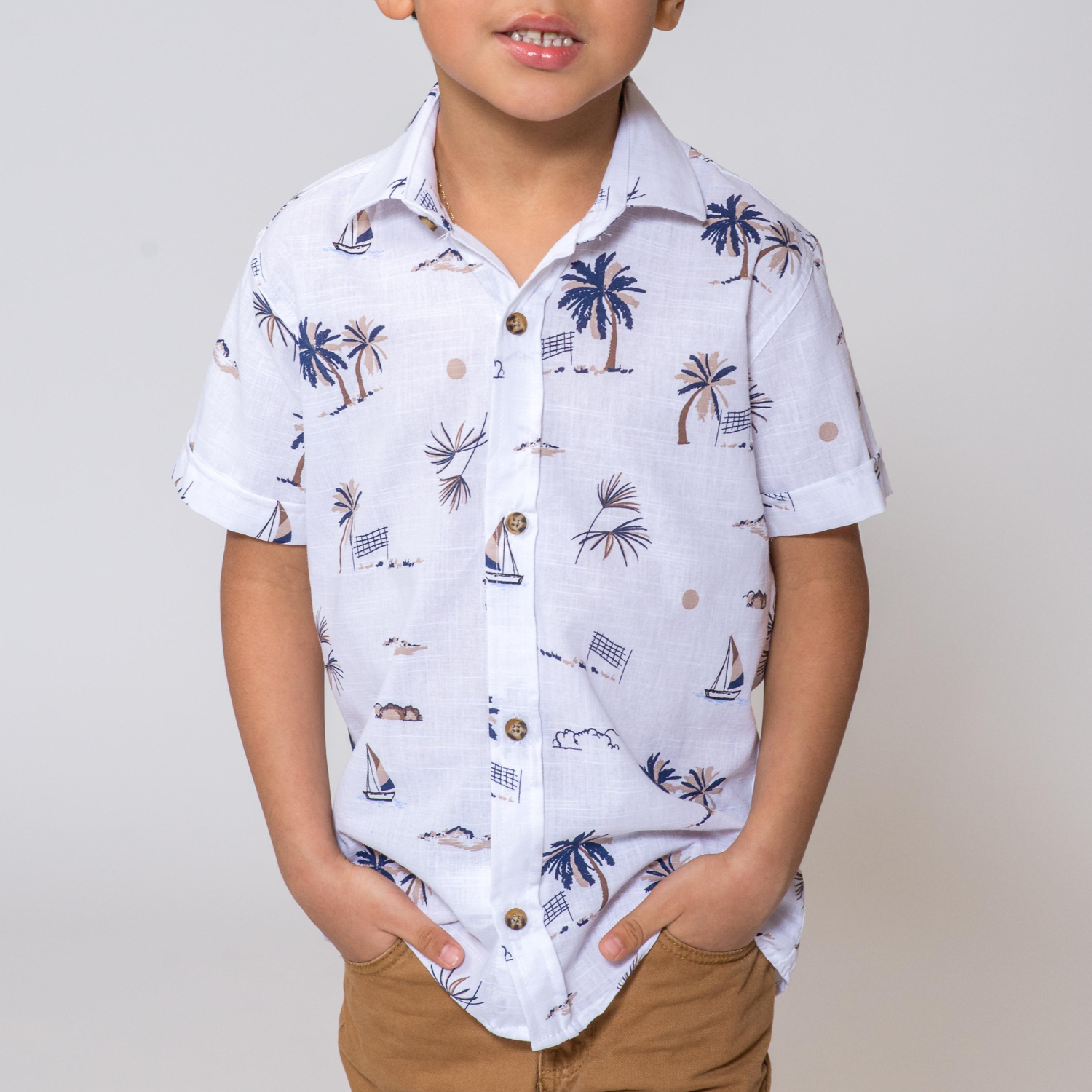 Short Sleeve Boys Cotton Shirt - Farnelli