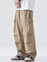 Men's Drawstring Wide Leg Cargo Pants - Farnelli