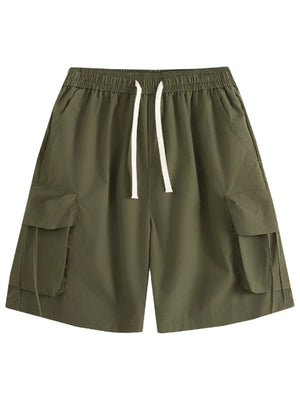 Men's Plus Size Drawstring Loose Fit Cargo Shorts - Farnelli