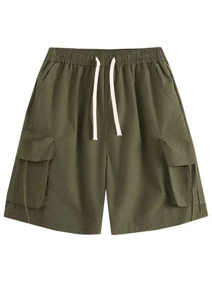 Men's Plus Size Drawstring Loose Fit Cargo Shorts - Farnelli