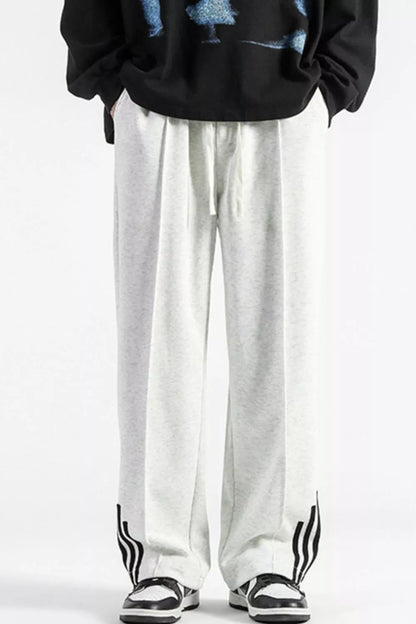 Men's Plus Size Casual Loose Fit Sweatpants with Striped Detail - Farnelli