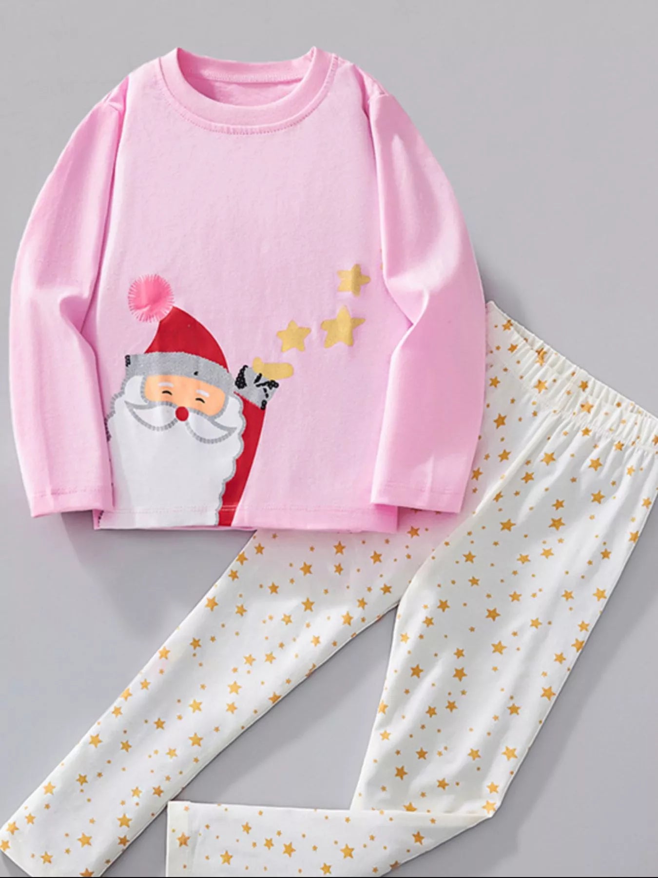 Children's Santa Top and Star Pants Pajama Set - Farnelli