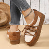 Lace Up Round Toe Platform Ankle Boots - Camel