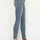 Judy Blue Full Size Tummy Control Vintage Wash Hem Destroy Skinny Jeans - Farnelli