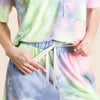 BiBi Tie Dye Casual Shorts with Twill Tape Drawstring - BLUE/N.YELLOW
