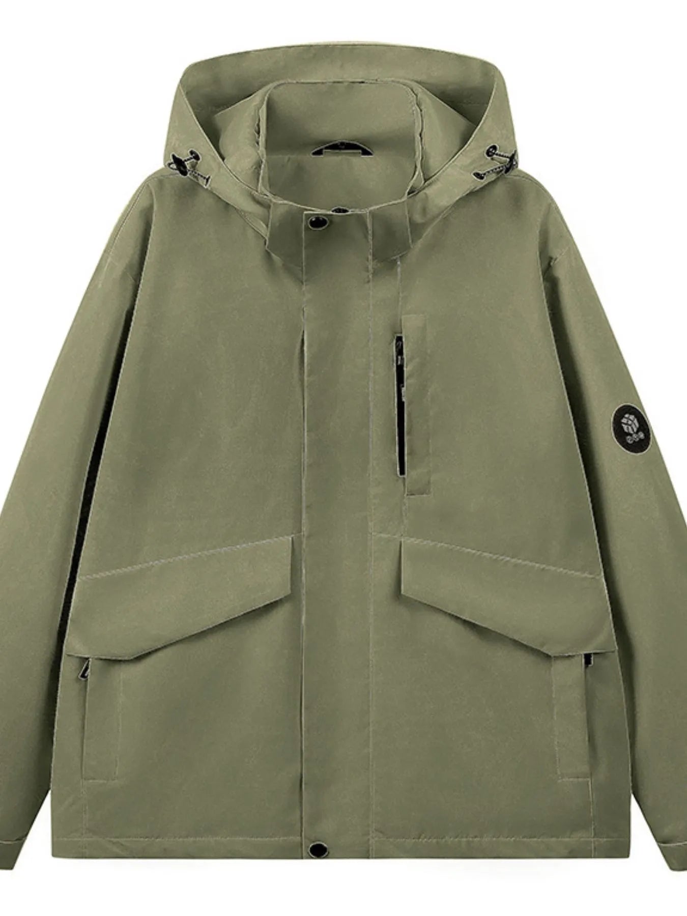 Men's Full Size Long Sleeve Hooded Windbreaker Jacket Plus Size - Farnelli