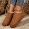 Round Toe Platform Boots - Brown