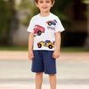 Children's Racing Car T-Shirt and Shorts Set - White