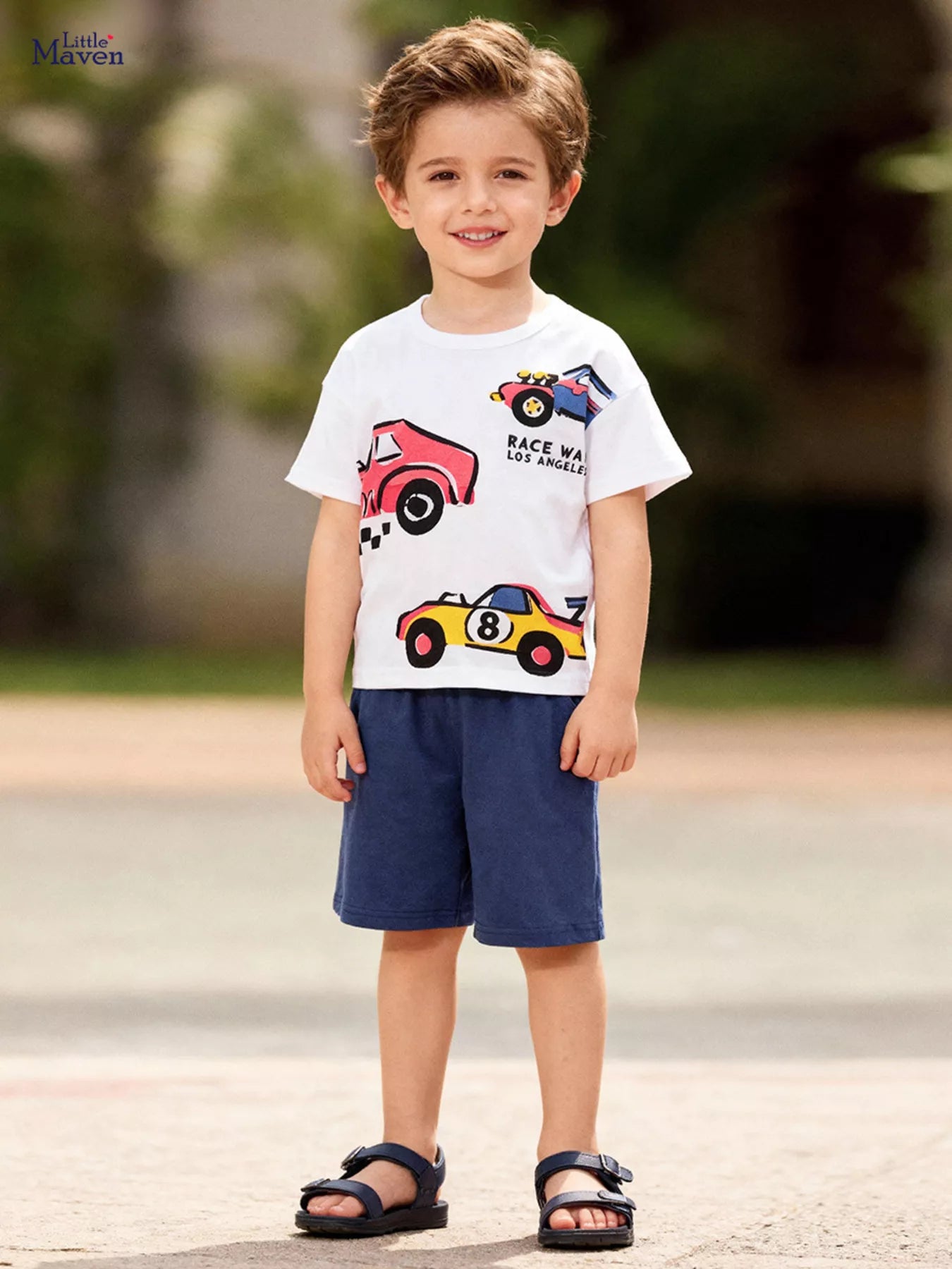 Children's Racing Car T-Shirt and Shorts Set - Farnelli