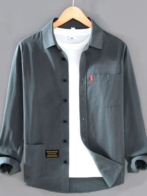 Men's Plus Size Button Up Long Sleeve Shirt - Farnelli