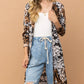 And The Why Leopard Kimono Open Front Longline Cardigan - Farnelli