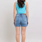 Judy Blue Full Size 2 Button Denim Shorts with Pockets Plus Size - Farnelli