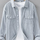 Men's Plus Size Striped Casual Long Sleeve Shirt - Farnelli