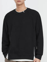 Men's Plus Size Contrast Crew Neck Sweatshirt - Farnelli