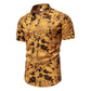 Men's Plus Size Floral Print Short Sleeve Button Down Shirt - Farnelli