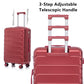 HouseOfZazla 3-piece spinner wheel luggage set with combination locks in assorted sizes